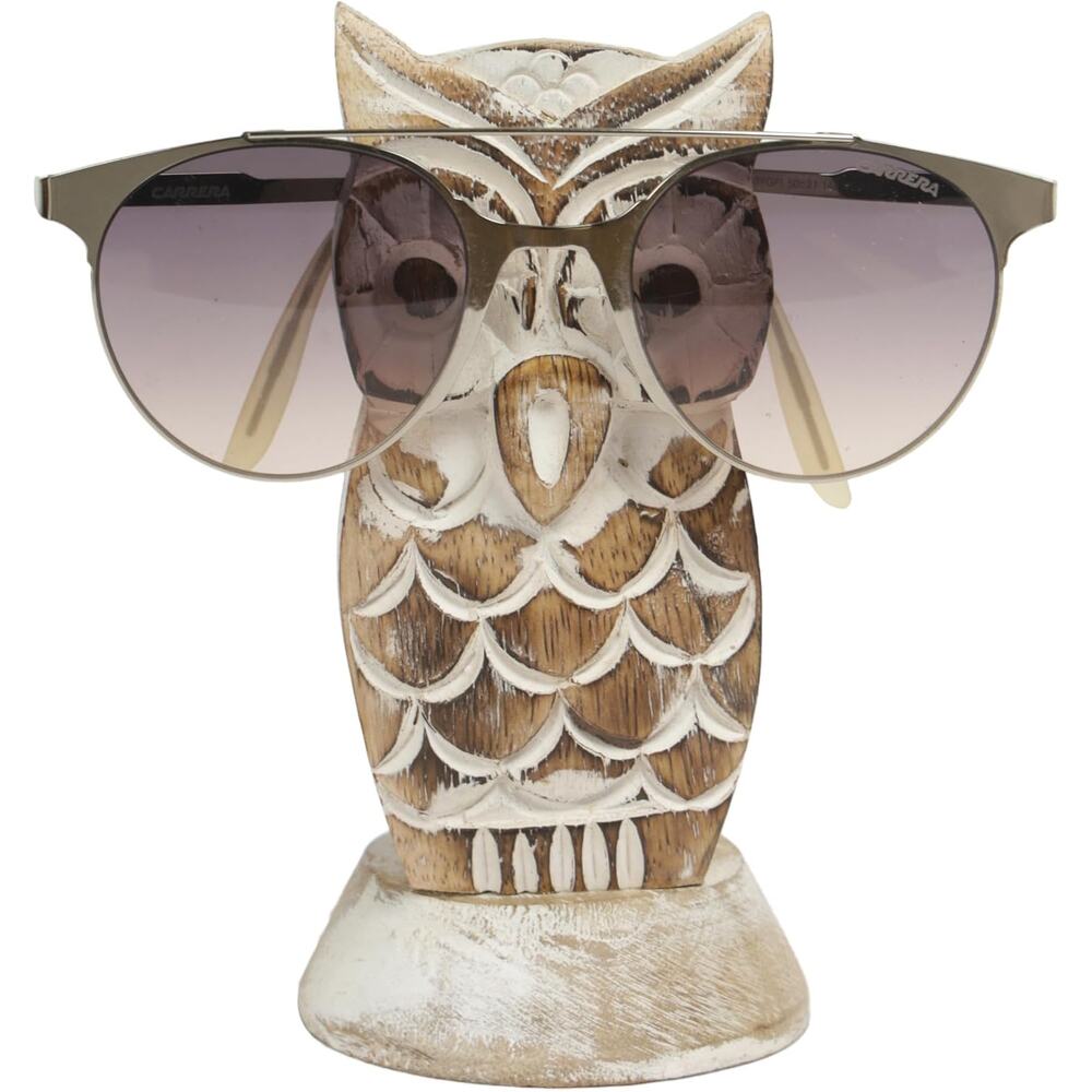 Owl Glasses Holder Stand Wooden Sunglasses Rack Display Desk Organizer Gift